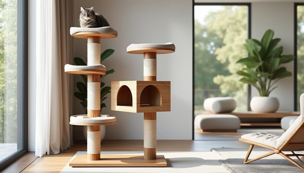 découvrez nos arbres à chat design qui allient esthétique moderne et confort optimal pour le bien-être de votre chat, tout en s'intégrant parfaitement à votre intérieur.